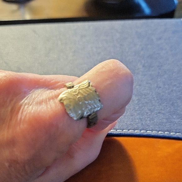 Silver Egyptian Alpaca Spoon Ring - Picture 4 of 7
